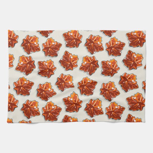 Canadian Maple Syrup Snoep Pattern Theedoek (Horizontaal)