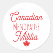 Canadian Menopause Militia Button Ronde Sticker (Voorkant)