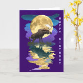 Canadian Moose & Moon Birthday Card Kaart (Gele Bloem)
