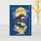 Canadian Moose & Moon Father's Day Card Kaart (Gele Bloem)