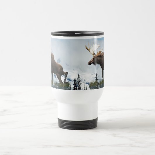Canadian Moose & Mountains Wildlife Natuur Reisbeker (Center)