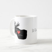 Canadian Moose uit Canada met Love Custom name Koffiemok (Voorkant links)