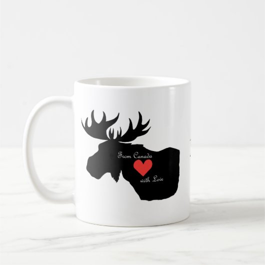 Canadian Moose uit Canada met Love Custom name Koffiemok (Links)