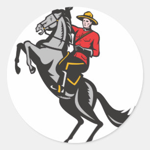 Canadian Mounted Police Mountie Paardrijden Ronde Sticker