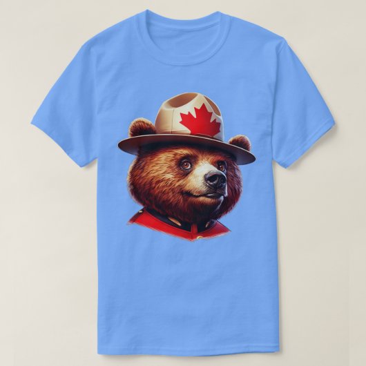 Canadian Mountie Beer Illustratie T-shirt (Design voorkant)