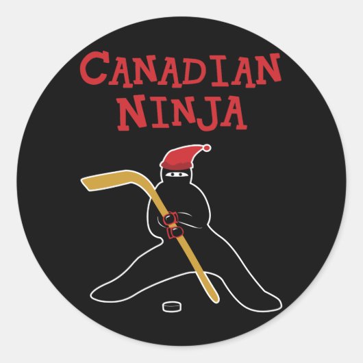 Canadian Ninja Ronde Sticker (Voorkant)