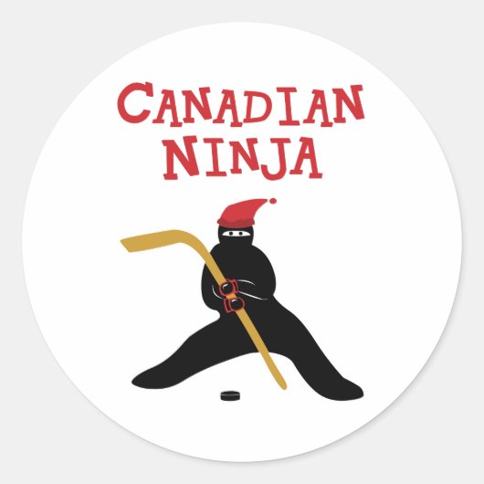 Canadian Ninja Ronde Sticker (Voorkant)