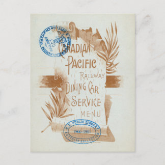 Canadian Pacific Railway Dining Car Menu 1897