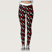 CANADIAN Patriot Red en White Maple op BLACK Leggings (Voorkant)