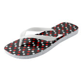 CANADIAN Patriot Red en White Maple op BLACK Teenslippers (Schuin)