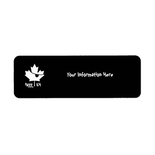 Canadian Pirate Maple Leaf Return Address Label (Voorkant)