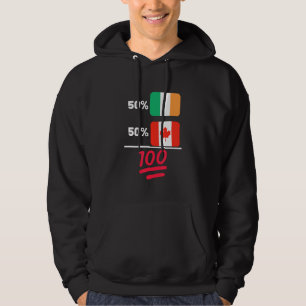 Canadian Plus Irish Mix Heritage Flag Hoodie