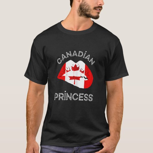 Canadian Princess Lips Maple Leaf Canadian Flag Ca T-shirt (Voorkant)