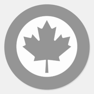 Canadian RAF Maple Leaf Roundel SUBDUED Ronde Sticker