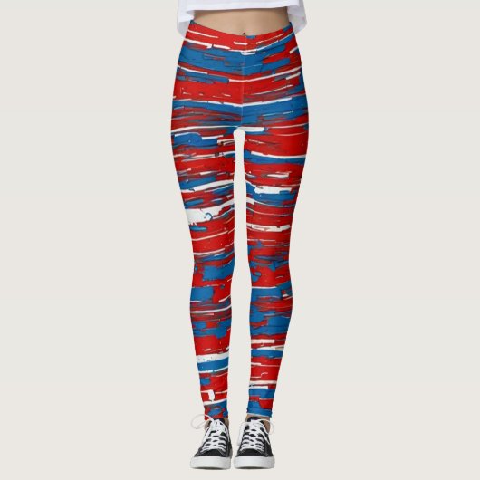 Canadian Red Blue Hockey. Leggings (Voorkant)
