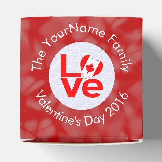 Canadian Red LOVE Flag gepersonaliseerd Bedankdoosjes (Bovenkant)