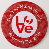 Canadian Red LOVE Flag gepersonaliseerd Ronde Button 6,0 Cm (Voorkant)