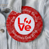 Canadian Red LOVE Flag gepersonaliseerd Ronde Button 6,0 Cm (In situ)