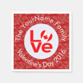Canadian Red LOVE Flag gepersonaliseerd Servet (Voorkant)