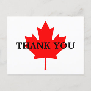 Canadian Red Maple Leaf Bedankt Briefkaart