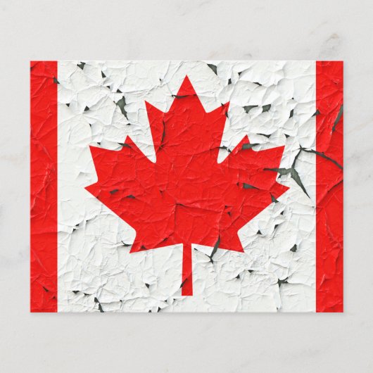 Canadian Red Maple Leaf CANADA Peeling Paint Print Flyer (Voorkant)