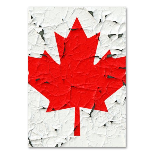 Canadian Red Maple Leaf CANADA Peeling Paint Print Kaart (Voorkant)