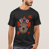 Canadian Rex Maple Tree Leaf Canada Flag Dinosaur T-shirt (Voorkant)