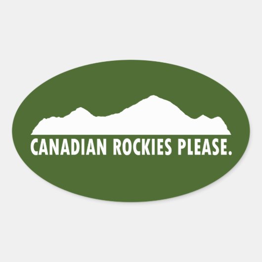 Canadian Rockies Alsjeblieft Ovale Sticker (Voorkant)