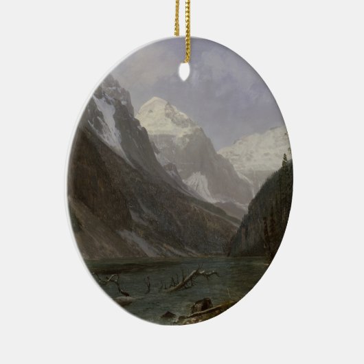 Canadian Rockies Lake Louise | Albert Bierstadt Keramisch Ornament (Rechts)