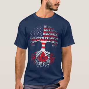 Canadian Roots American Grown Canada Flag T Mannen T-shirt