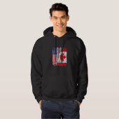 Canadian Roots Half American Flag Canada Hoodie (Voorkant volledig)