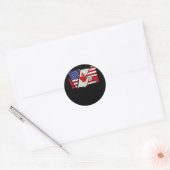 Canadian Roots Half American Flag Canada Ronde Sticker (Envelop)
