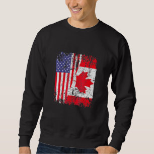 Canadian Roots Half American Flag Canada Trui