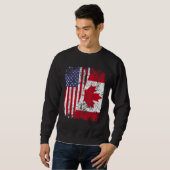 CANADIAN ROOTS Half-American Flag CANADA Trui (Voorkant volledig)