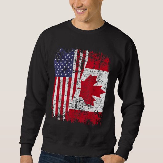 CANADIAN ROOTS Half-American Flag CANADA Trui (Voorkant)