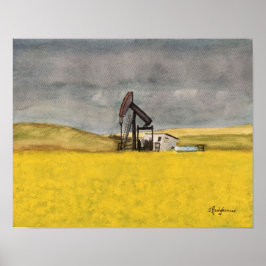 CANADIAN SCENES: WATERVERF ALBERTA PRAIRIES POSTER