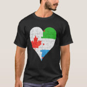 Canadian Sierra Leonean Flag Heart T-shirt (Voorkant)