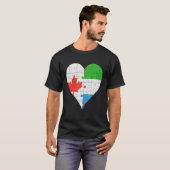 Canadian Sierra Leonean Flag Heart T-shirt (Voorkant volledig)