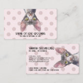 Canadian Sphynx Cat Pink Dots Visitekaartje (Voorkant / Achterkant)