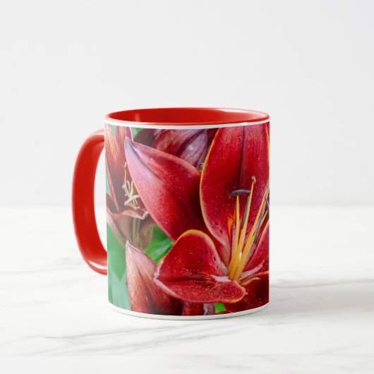 Canadian Stargazer Lily - Welvaart en Dichtheid Mok (Voorkant links)