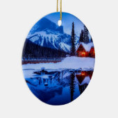 Canadian Sunset, landschapsfoto bij de schemering, Keramisch Ornament (Rechts)