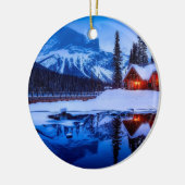 Canadian Sunset, landschapsfoto bij de schemering, Keramisch Ornament (Links)