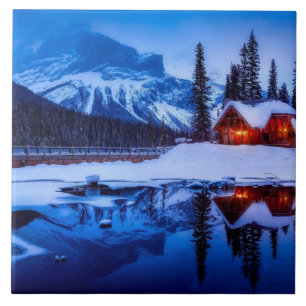 Canadian Sunset, landschapsfoto bij de schemering, Tegeltje