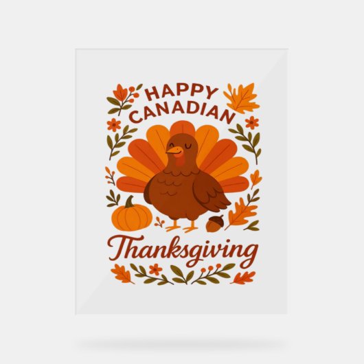 Canadian Thanksgiving Autumn Celebration Classic T Acryl Bord (Voorkant)