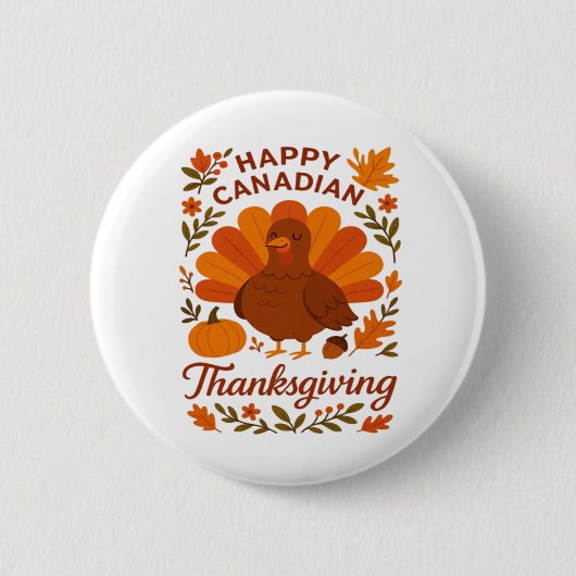 Canadian Thanksgiving Autumn Celebration Classic T Ronde Button 5,7 Cm (Voorkant)