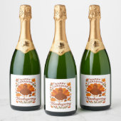 Canadian Thanksgiving Autumn Celebration Classic T Sparkling Wijnetiket (Flessen)