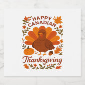 Canadian Thanksgiving Autumn Celebration Classic T Sparkling Wijnetiket (Enkel label)