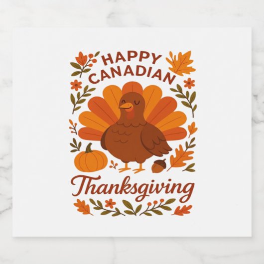 Canadian Thanksgiving Autumn Celebration Classic T Sparkling Wijnetiket (Enkel label)