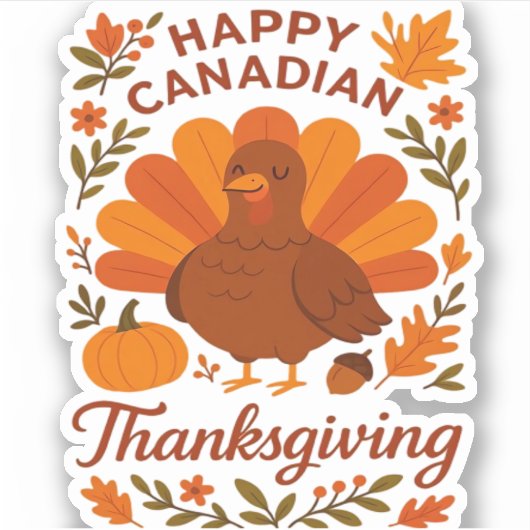 Canadian Thanksgiving Autumn Celebration Classic T Sticker (Voorkant)