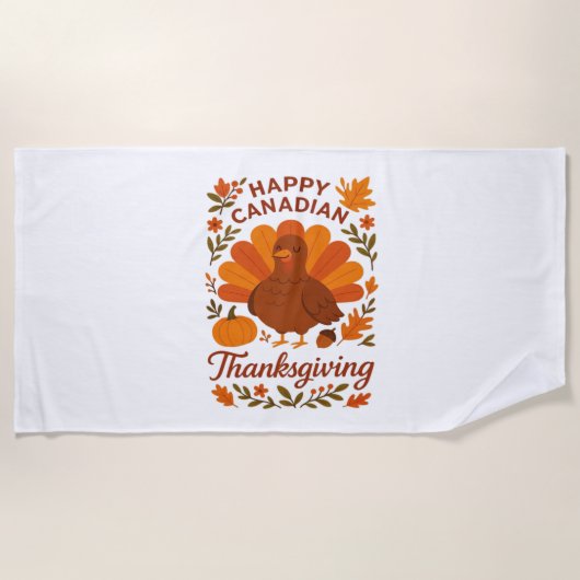Canadian Thanksgiving Autumn Celebration Classic T Strandlaken (Voorkant)